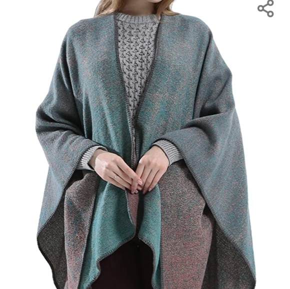 Kollie More Wrap Shawl Ombre Turquoise - Picture 3 of 14